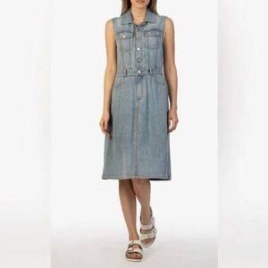 Kut from the Kloth | Dresses | Kut From Kloth Della Sleeveless Dress Denim Belt L Ptp2